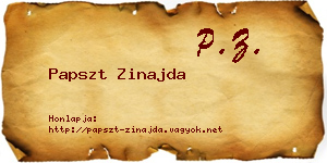 Papszt Zinajda névjegykártya